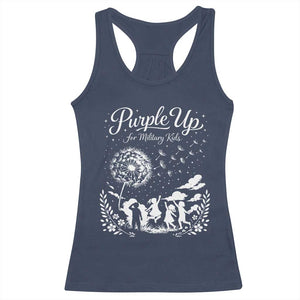 Purple Up For Military Kids Dandelion Inspirational Racerback Tank Top Month of the Military Child Awareness Brat Support TS02 Navy Print Your Wear