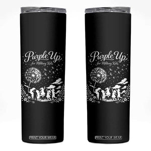 Purple Up For Military Kids Dandelion Inspirational Skinny Tumbler Month of the Military Child Awareness Brat Support TS02 Black Print Your Wear