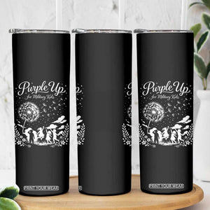 Purple Up For Military Kids Dandelion Inspirational Skinny Tumbler Month of the Military Child Awareness Brat Support TS02 Print Your Wear