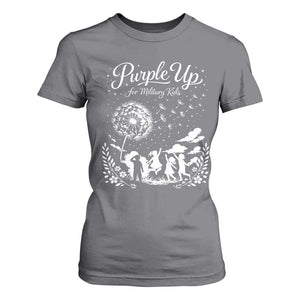 Purple Up For Military Kids Dandelion Inspirational T Shirt For Women Month of the Military Child Awareness Brat Support TS02 Charcoal Print Your Wear