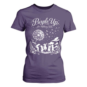 Purple Up For Military Kids Dandelion Inspirational T Shirt For Women Month of the Military Child Awareness Brat Support TS02 Purple Print Your Wear