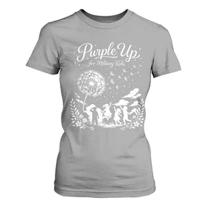 Purple Up For Military Kids Dandelion Inspirational T Shirt For Women Month of the Military Child Awareness Brat Support TS02 Sport Gray Print Your Wear