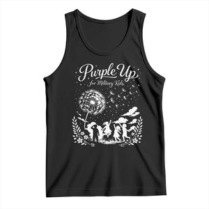 Purple Up For Military Kids Dandelion Inspirational Tank Top Month of the Military Child Awareness Brat Support TS02 Black Print Your Wear