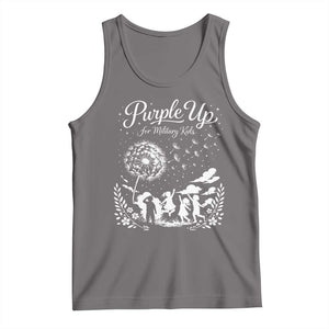 Purple Up For Military Kids Dandelion Inspirational Tank Top Month of the Military Child Awareness Brat Support TS02 Deep Heather Print Your Wear