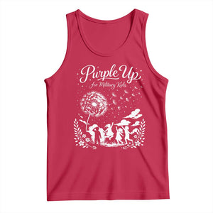 Purple Up For Military Kids Dandelion Inspirational Tank Top Month of the Military Child Awareness Brat Support TS02 Red Print Your Wear