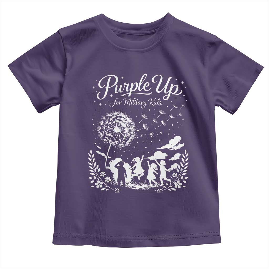 Purple Up For Military Kids Dandelion Inspirational Toddler T Shirt Month of the Military Child Awareness Brat Support TS02 Purple Print Your Wear