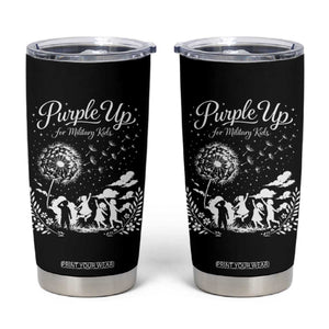 Purple Up For Military Kids Dandelion Inspirational Tumbler Cup Month of the Military Child Awareness Brat Support TS02 Black Print Your Wear