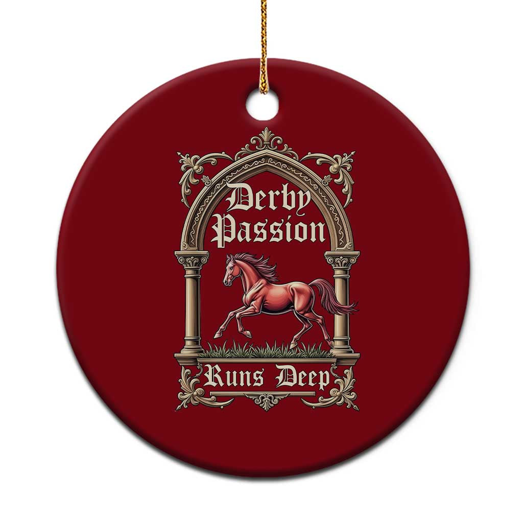 Derby Passion Runs Deep Elegant Horse Racing Ceramic Ornament Vintage Gothic Arch Equestrian Thoroughbred Lover TS02 1pc Red Print Your Wear