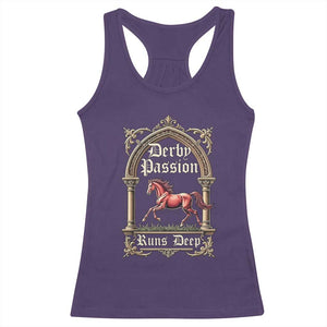 Derby Passion Runs Deep Elegant Horse Racing Racerback Tank Top Vintage Gothic Arch Equestrian Thoroughbred Lover TS02 Purple Print Your Wear