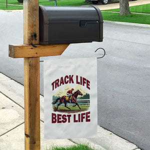 Track Life Best Life Horse Racing Enthusiast Garden Flag Retro Jockey and Racehorse Trackside Southern Equestrian TS02 Print Your Wear