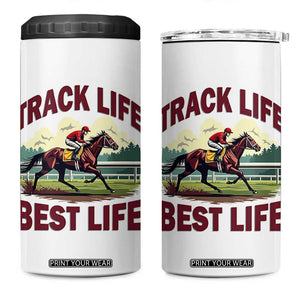 Track Life Best Life Horse Racing Enthusiast 4 in 1 Can Cooler Tumbler Retro Jockey and Racehorse Trackside Southern Equestrian TS02 One Size: 16 oz White Print Your Wear