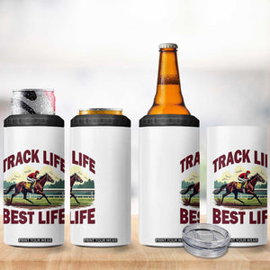 Track Life Best Life Horse Racing Enthusiast 4 in 1 Can Cooler Tumbler Retro Jockey and Racehorse Trackside Southern Equestrian TS02 Print Your Wear
