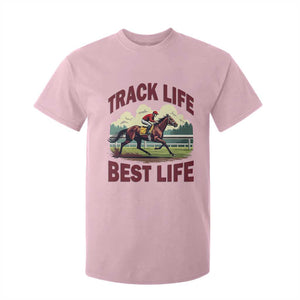 Track Life Best Life Horse Racing Enthusiast T Shirt For Kid Retro Jockey and Racehorse Trackside Southern Equestrian TS02 Light Pink Print Your Wear