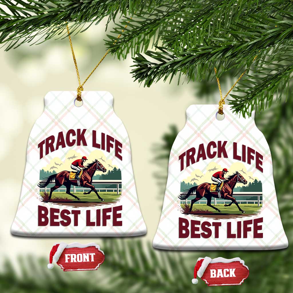 Track Life Best Life Horse Racing Enthusiast Ceramic Ornament Retro Jockey and Racehorse Trackside Southern Equestrian TS02 Print Your Wear