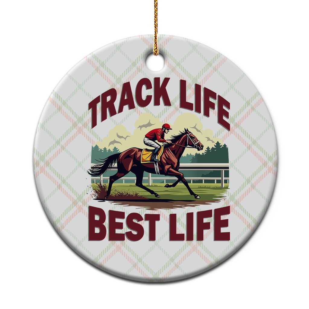Track Life Best Life Horse Racing Enthusiast Ceramic Ornament Retro Jockey and Racehorse Trackside Southern Equestrian TS02 1pc Christmas Plaid Print Your Wear