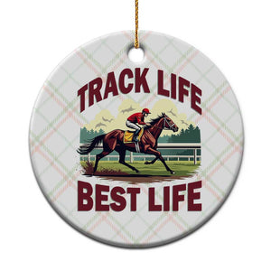 Track Life Best Life Horse Racing Enthusiast Ceramic Ornament Retro Jockey and Racehorse Trackside Southern Equestrian TS02 1pc Christmas Plaid Print Your Wear