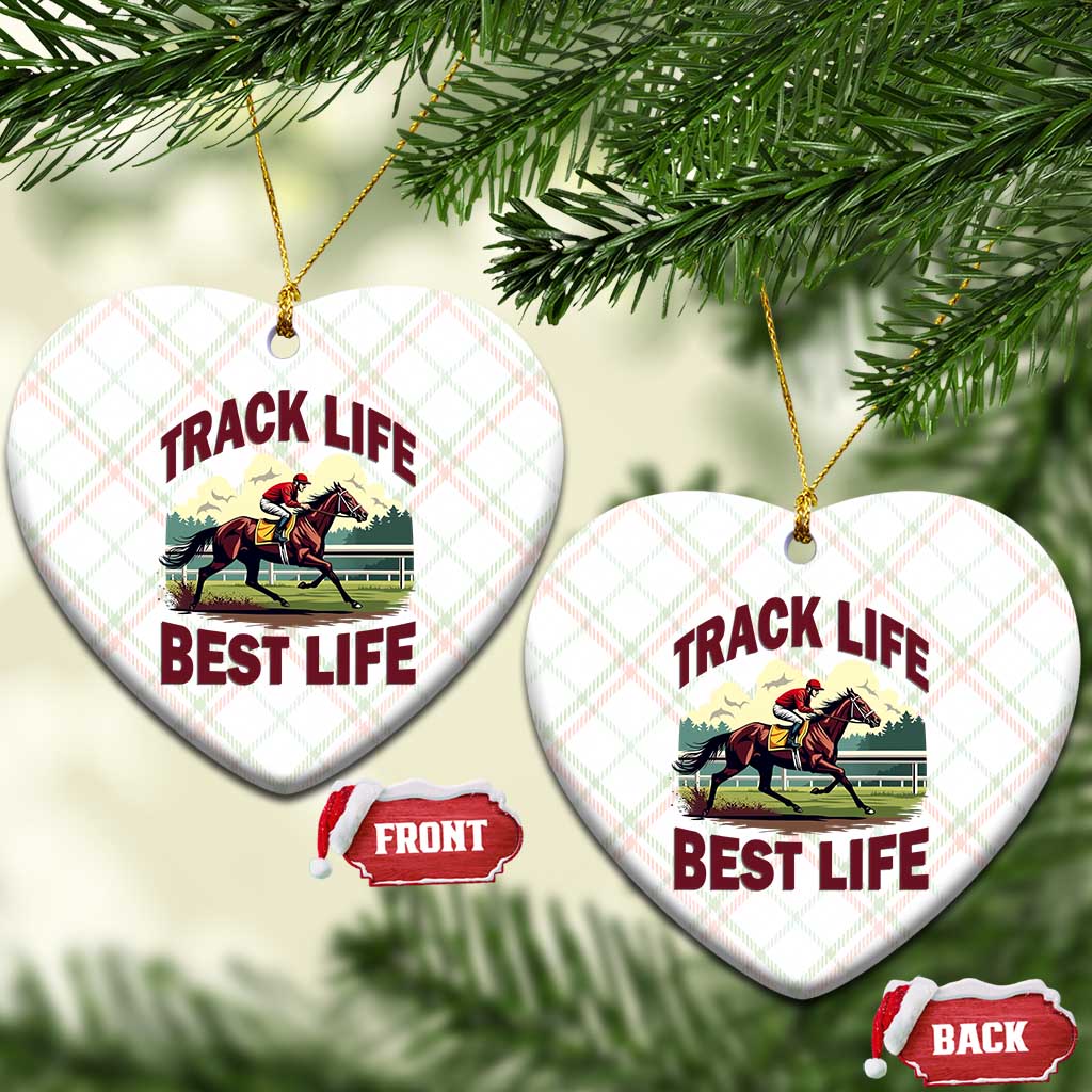 Track Life Best Life Horse Racing Enthusiast Ceramic Ornament Retro Jockey and Racehorse Trackside Southern Equestrian TS02 Print Your Wear