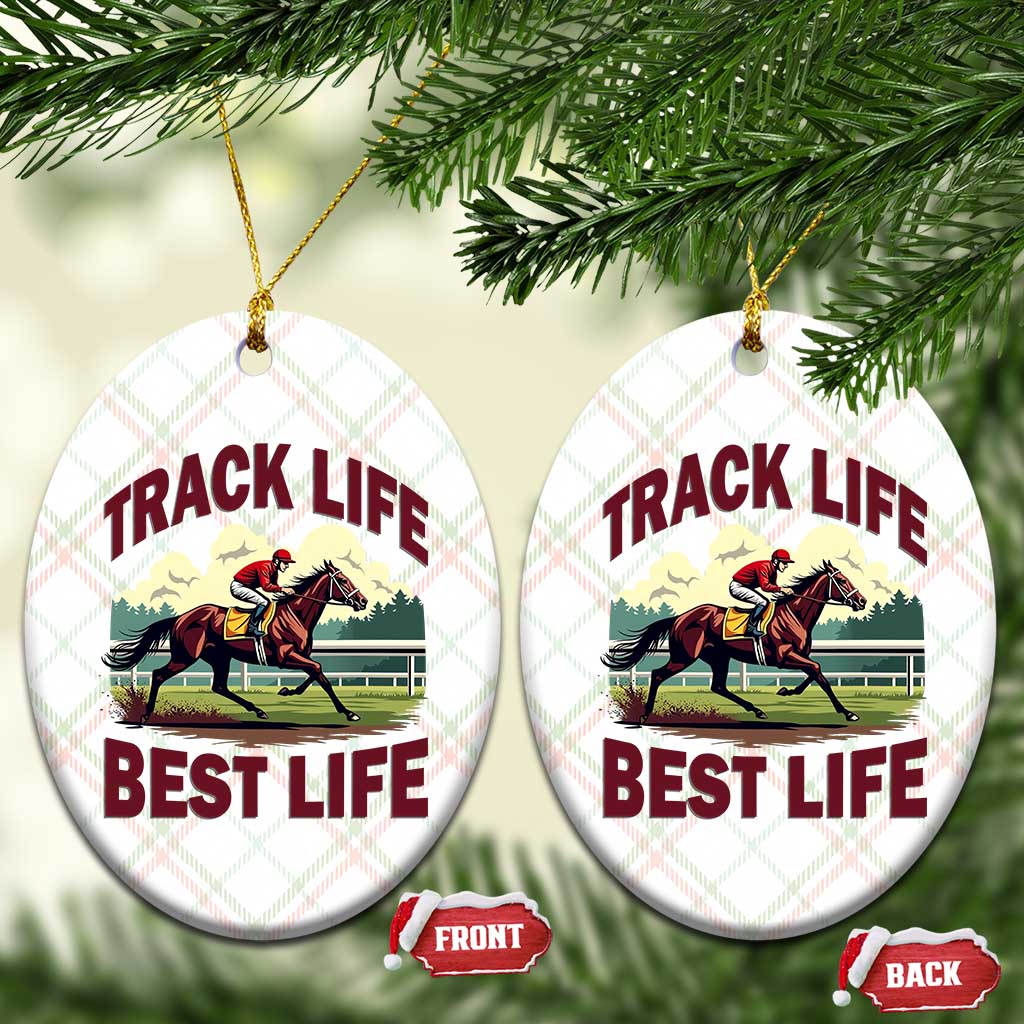 Track Life Best Life Horse Racing Enthusiast Ceramic Ornament Retro Jockey and Racehorse Trackside Southern Equestrian TS02 Print Your Wear