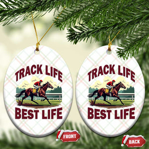 Track Life Best Life Horse Racing Enthusiast Ceramic Ornament Retro Jockey and Racehorse Trackside Southern Equestrian TS02 Print Your Wear
