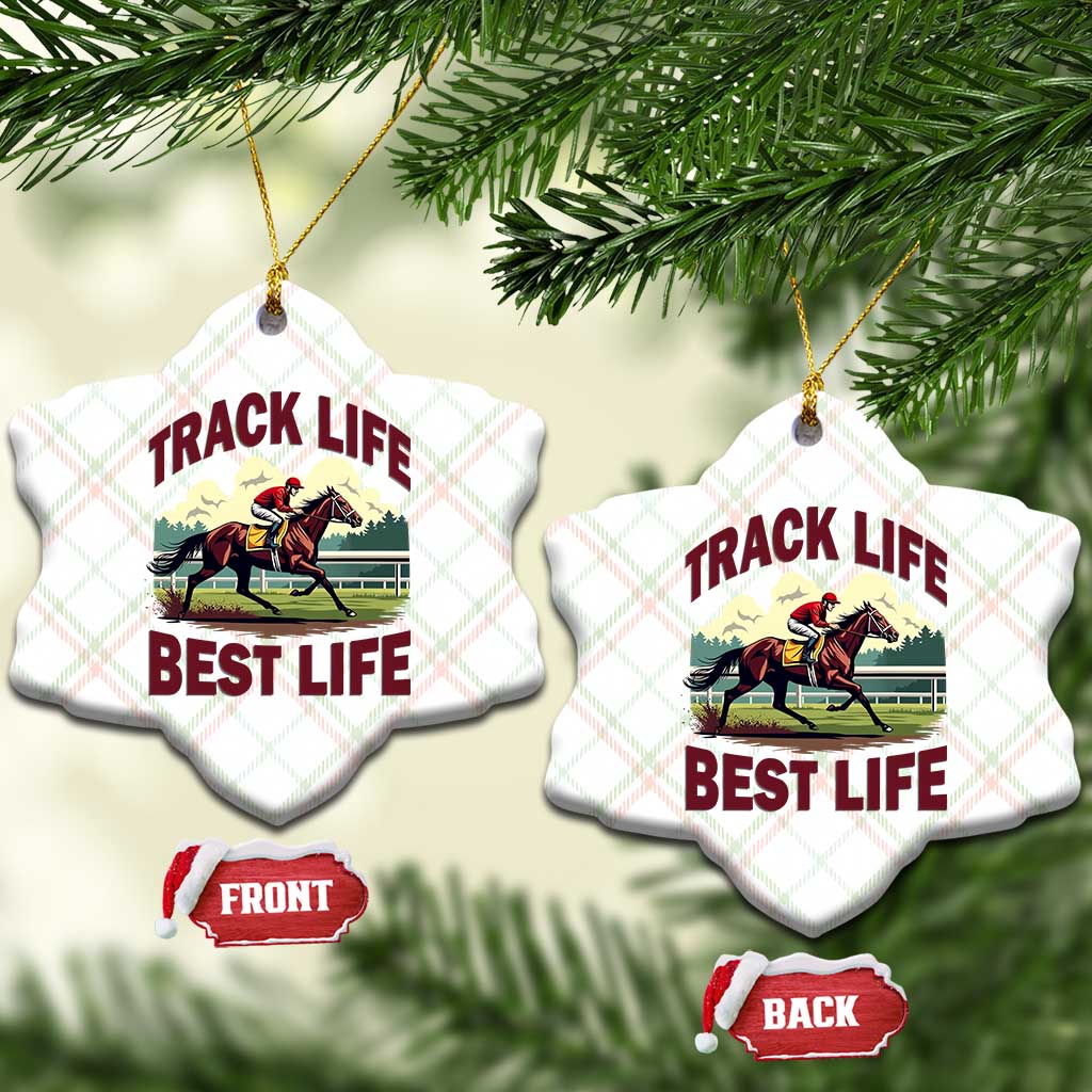 Track Life Best Life Horse Racing Enthusiast Ceramic Ornament Retro Jockey and Racehorse Trackside Southern Equestrian TS02 Print Your Wear