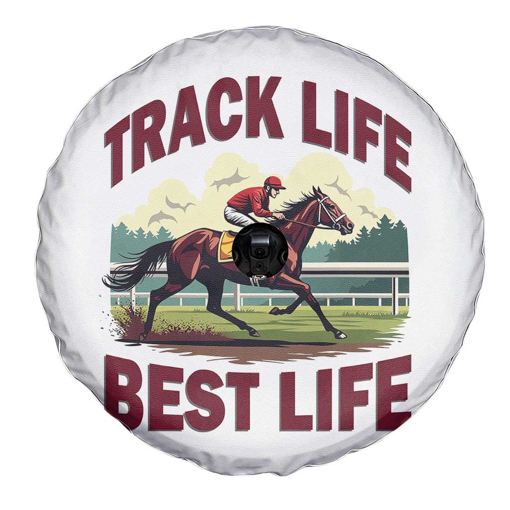 Track Life Best Life Horse Racing Enthusiast Spare Tire Cover Retro Jockey and Racehorse Trackside Southern Equestrian TS02 Print Your Wear