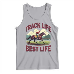 Track Life Best Life Horse Racing Enthusiast Tank Top Retro Jockey and Racehorse Trackside Southern Equestrian TS02 Athletic Heather Print Your Wear