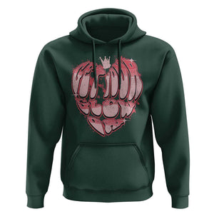 Retro 70s 80s Hoodie Get Your Glow On GLow Party Retro 70s 80s Graffiti Heart Shape TS02 Dark Forest Green Print Your Wear
