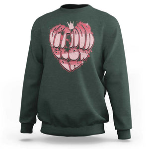 Retro 70s 80s Sweatshirt Get Your Glow On GLow Party Retro 70s 80s Graffiti Heart Shape TS02 Dark Forest Green Print Your Wear