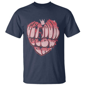 Retro 70s 80s T Shirt Get Your Glow On GLow Party Retro 70s 80s Graffiti Heart Shape TS02 Navy Print Your Wear