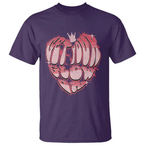 Retro 70s 80s T Shirt Get Your Glow On GLow Party Retro 70s 80s Graffiti Heart Shape TS02 Purple Print Your Wear