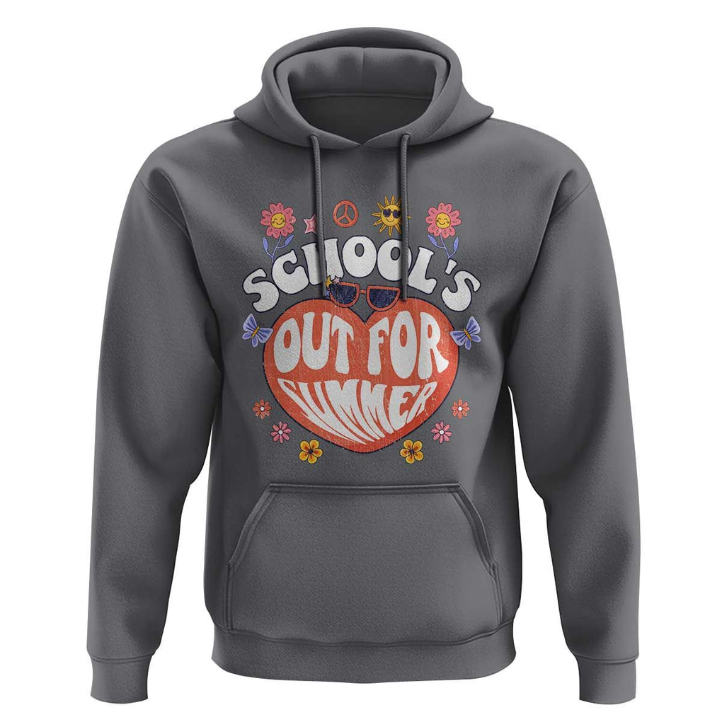 Summer Break Hoodie Retro Last Day of School's Out For Summer Teacher Boys Girls TS02 Charcoal Print Your Wear