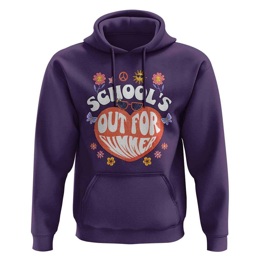 Summer Break Hoodie Retro Last Day of School's Out For Summer Teacher Boys Girls TS02 Purple Print Your Wear