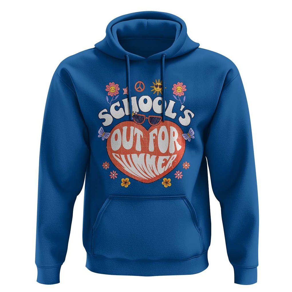 Summer Break Hoodie Retro Last Day of School's Out For Summer Teacher Boys Girls TS02 Royal Blue Print Your Wear