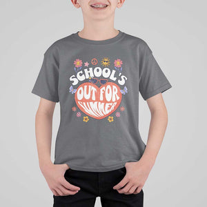 Summer Break T Shirt For Kid Retro Last Day of School's Out For Summer Teacher Boys Girls TS02 Charcoal Print Your Wear