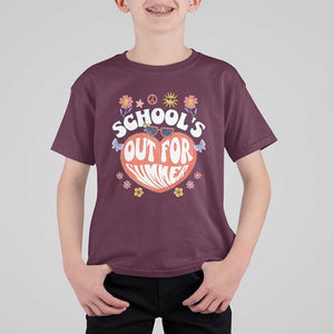 Summer Break T Shirt For Kid Retro Last Day of School's Out For Summer Teacher Boys Girls TS02 Maroon Print Your Wear