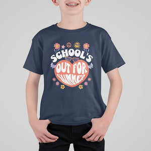 Summer Break T Shirt For Kid Retro Last Day of School's Out For Summer Teacher Boys Girls TS02 Navy Print Your Wear