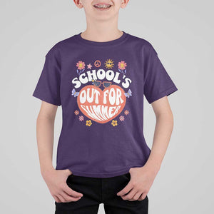 Summer Break T Shirt For Kid Retro Last Day of School's Out For Summer Teacher Boys Girls TS02 Purple Print Your Wear