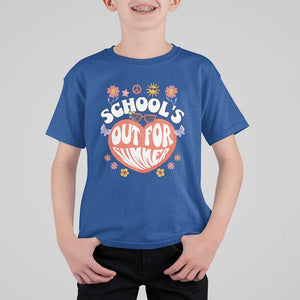Summer Break T Shirt For Kid Retro Last Day of School's Out For Summer Teacher Boys Girls TS02 Royal Blue Print Your Wear