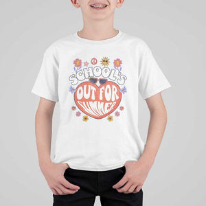 Summer Break T Shirt For Kid Retro Last Day of School's Out For Summer Teacher Boys Girls TS02 White Print Your Wear