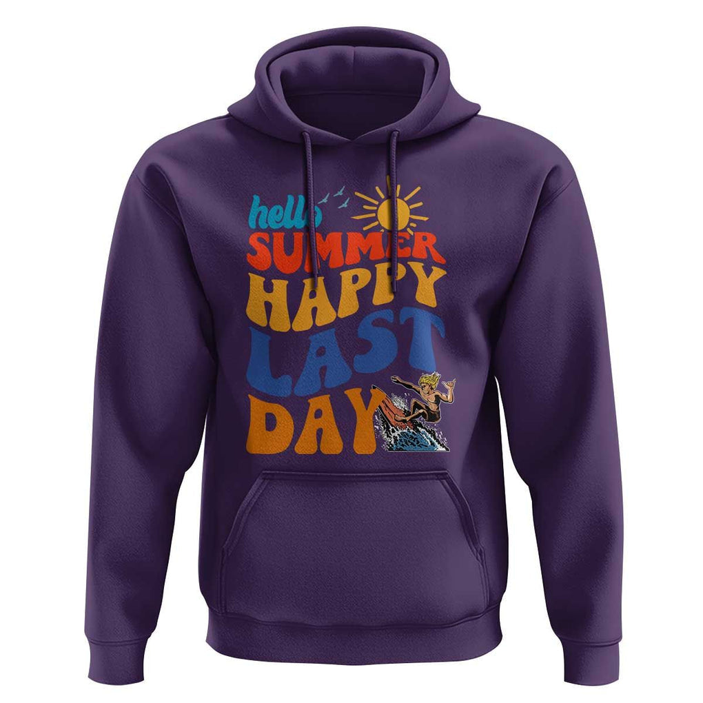 Summer Break Hoodie Happy Last Day of School Teacher Student Hello Summer TS02 Purple Print Your Wear