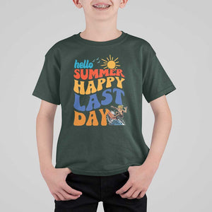 Summer Break T Shirt For Kid Happy Last Day of School Teacher Student Hello Summer TS02 Dark Forest Green Print Your Wear