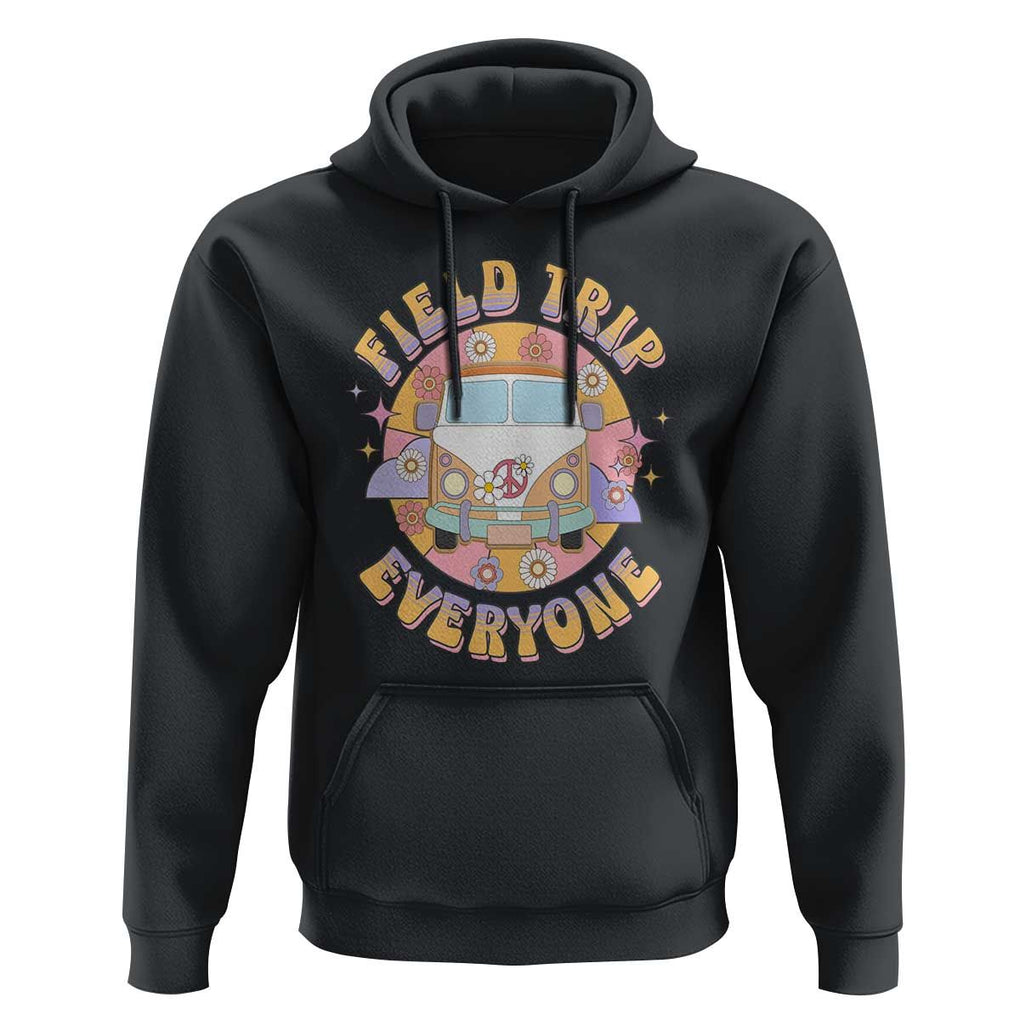 Summer Break Hoodie Field School Trip Anyone Groovy School Bus Driver Hippie Bus TS02 Black Print Your Wear