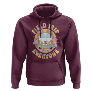 Summer Break Hoodie Field School Trip Anyone Groovy School Bus Driver Hippie Bus TS02 Maroon Print Your Wear