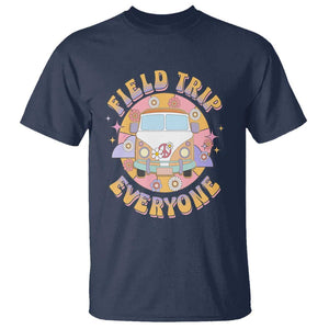 Summer Break T Shirt Field School Trip Anyone Groovy School Bus Driver Hippie Bus TS02 Navy Print Your Wear