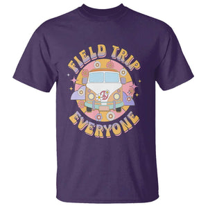 Summer Break T Shirt Field School Trip Anyone Groovy School Bus Driver Hippie Bus TS02 Purple Print Your Wear