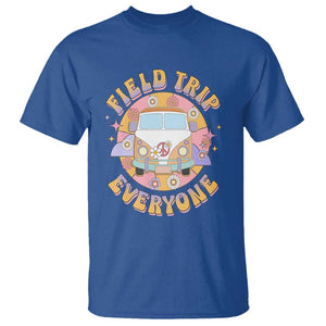 Summer Break T Shirt Field School Trip Anyone Groovy School Bus Driver Hippie Bus TS02 Royal Blue Print Your Wear