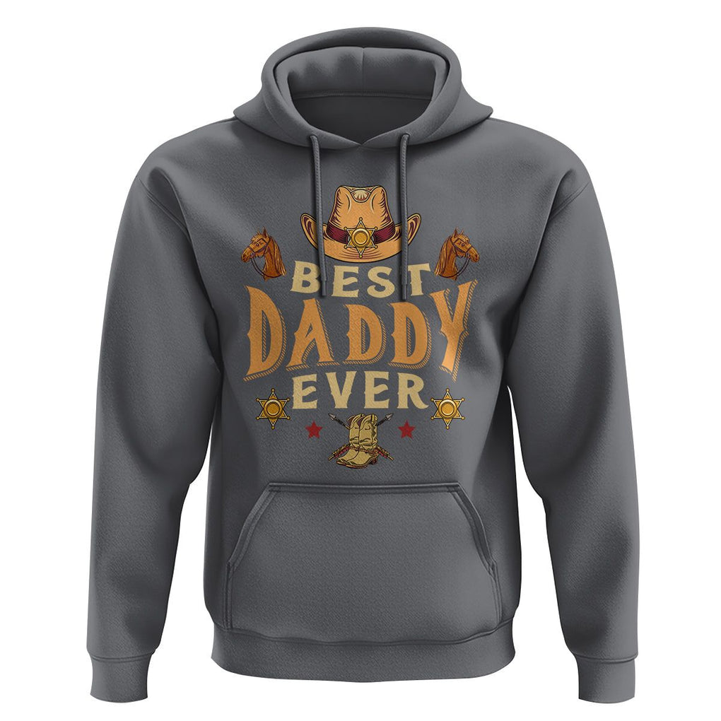 Horse Dad Hoodie Best Daddy Ever Retro Western Cowboy Style TS02 Charcoal Print Your Wear
