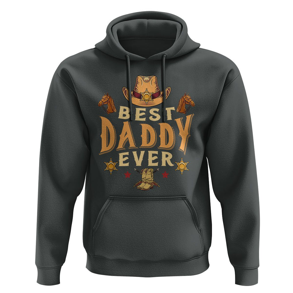 Horse Dad Hoodie Best Daddy Ever Retro Western Cowboy Style TS02 Dark Heather Print Your Wear