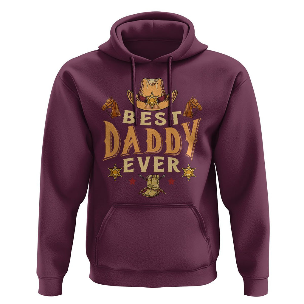 Horse Dad Hoodie Best Daddy Ever Retro Western Cowboy Style TS02 Maroon Print Your Wear