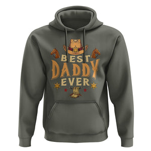 Horse Dad Hoodie Best Daddy Ever Retro Western Cowboy Style TS02 Military Green Print Your Wear